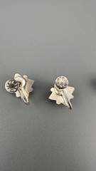 Vintage Earrings Lot Sterling Silver Gemstone Crystal Screw Back Blue Hematite