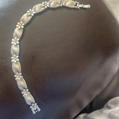 Vintage Trifari Alfred Philippe Silvertone Birthday Ribbon Link Bracelet Signed