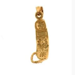 Telephone Charm Pendant 14k Gold (2.2 Grams)