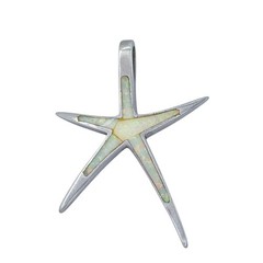 Vintage Sterling Silver 925 | Opal Inlay | Ocean Sea Star Fish Pendant