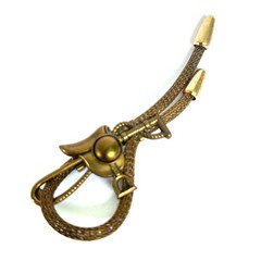 Vintage English Saddle Brooch with Mesh Whip – Equestrian Style Pin