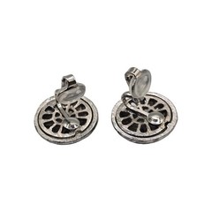 Earrings Crown Trifari Dome Shaped Clip On Filigree Vintage Gold Tone SKU 2138