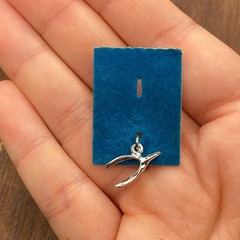 Vintage 925 Sterling Silver Wishbone Good Luck Pendant Bracelet Charm
