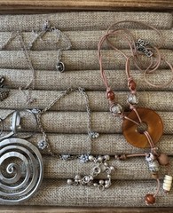 Vintage Sterling And Other Material Necklace Bracelet Lot