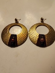 Lot of 3 Women’s Fashion Earrings: Gold Dangle, Multicolor, Black Stud