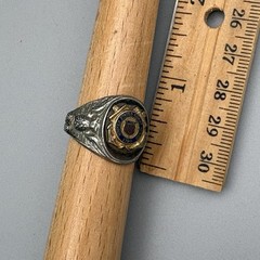 Vintage Sterling Silver United States Coast Guard Signet Ring Enameled 8.5 1790