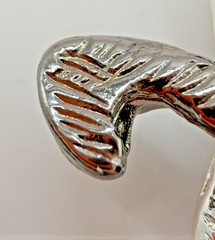 Vintage silver-plated DOLPHIN brooch W/ Textured Pewter Tone Waves EUC