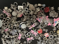 Vintage Lot 181 Charms Bead Spacer Clip Dangle Mix Rhinestone Enamel Collection