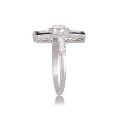 Art Deco Style Lab Created Diamond Cocktail Wedding 14K White Gold Finish Ring