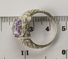 Vintage ring sterling silver 925 Size 9.5 Weight 5.44 g. Amethyst.