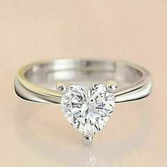 2.75Ct Art Deco Lab Created Diamond Heart Shaped Wedding 14K White Gold FN Ring