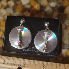Vintage Seattle World’s Fair 1962 silver earings and shirt cuffs spaceneedle