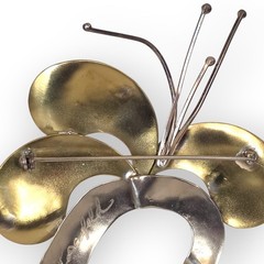 VINTAGE RUTH ROSENFELD MIXED METALS MODERNIST BROOCH