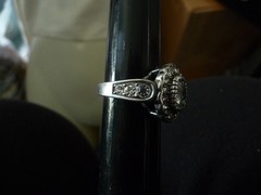 BAGUETTE SQUARE & SOLITAIRE FAUX DIAMONDS SZ 7 RING #8/19-C