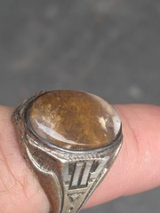 Vintage Clark & Coombs Sterling Silver Art Deco Men’s Signet Agate Ring