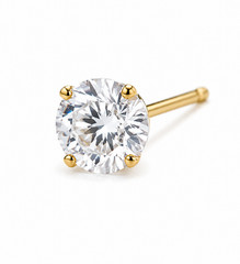 14K AU585 Gold Mini Zircon Stud Earrings Vintage 2mm Pairs
