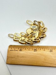 Vtg Juliana D & E Clear AB Rhinestones Spray Brooch Pin asymmetrical