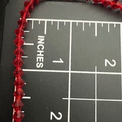 Vintage Red Faceted Glass Crystal Bead Strand Necklace 23″ Cottagecore
