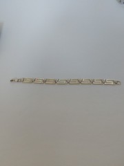 STERLING SILVER GREEK KEY BRACELET 8″ EXCELLENT VINTAGE .925 STAMPED 12 grams