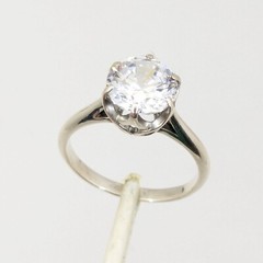 Vintage Luxury RING Silver 925 with Big Bright Stone -size: 6US (16.5mm) | #64