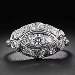 Art Deco Style 3.25Ct Lab Created Diamond Anniversary 14K White Gold Finish Ring