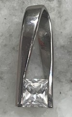 VTG Elegant Silvertone Solo Twist~Clear Cubic Zirconia Solitaire Classic Beauty
