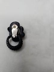VTG Jeff Lieb Clip Earrings Blk/Silver Rhinestone One Of A Kind Custom Handmade