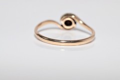 Antique Circa 1900s Handcrafted 14k Gold Natural Rose Cut Diamond Solitaire Ring