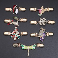 Vintage Flower Shawl & Cardigan Clip Brooch – Antique Zinc Alloy Sweater Collar