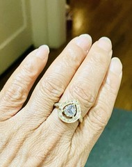 Vintage 14K Gold Rose-Cut Diamond Halo Ring