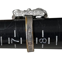 Tapani Vanhatalo Finland Brutalist Bracelet Ring Set Silver Plated Pewter Modern