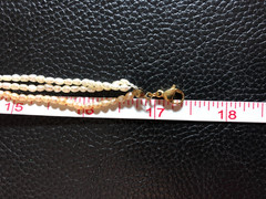 Vintage Peach Cream Genuine Cultured Pearl Multi Strand Necklace Baroque 17″ P19