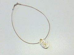 Artisan MARCIA Sterling Silver Copper Pendant Necklace Choker Neckring