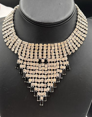 Vintage Rhinestone Necklace Lot, Bib & Statement, Signedf Kramer, Selro