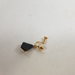 Gold Tone Flake Nugget Confetti Screw On Dangle Earrings VTG RARE