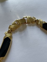 Black & Gold Tone Necklace 16” Choker