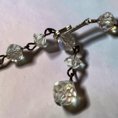1950s Aurora Borealis Faceted Crystal Choker and Cluster Clip On Earrings Set