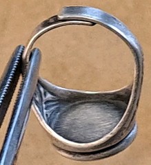 VINTAGE Sterling Silver CELTIC Art Glass SCOTTY DOG Bypass Wrap Ring 8.25 NICE