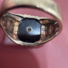Vintage 10K Yellow Gold Black Onyx Signet Ring Monogram “J” 5.7 Grams Size 9