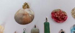 LOT OF 19 VINTAGE TO NOW PENDANTS VARIOUS SIZES HAND MADE GLASS CRYSTAL METALS