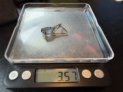 3.57g Vintage Sterling Silver 925 Teardrop Blue Green Iridescent Pendant M