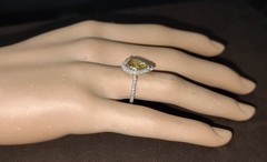 14k Yellow Gold Engagement Ring 1.91CT. Natural Pear cut Yellow Diamond GIA Cert