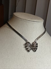 29. Vintage Mark TAXCO 925 Sterling Bow Butterfly V Wire Choker Necklace 33.8g,