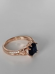 Vintage 1990-s 14 Ct Rolled Gold Sapphire Ring Size UK N US 6 3/4 – Hallmarked!