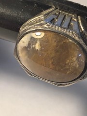 Vintage Clark & Coombs Sterling Silver Art Deco Men’s Signet Agate Ring