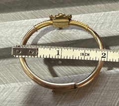 VTG, ANTIQUE BEAUTIFUL VICTORIAN EARLY 1879 HINGED CUFF BRACELET 1”3/4