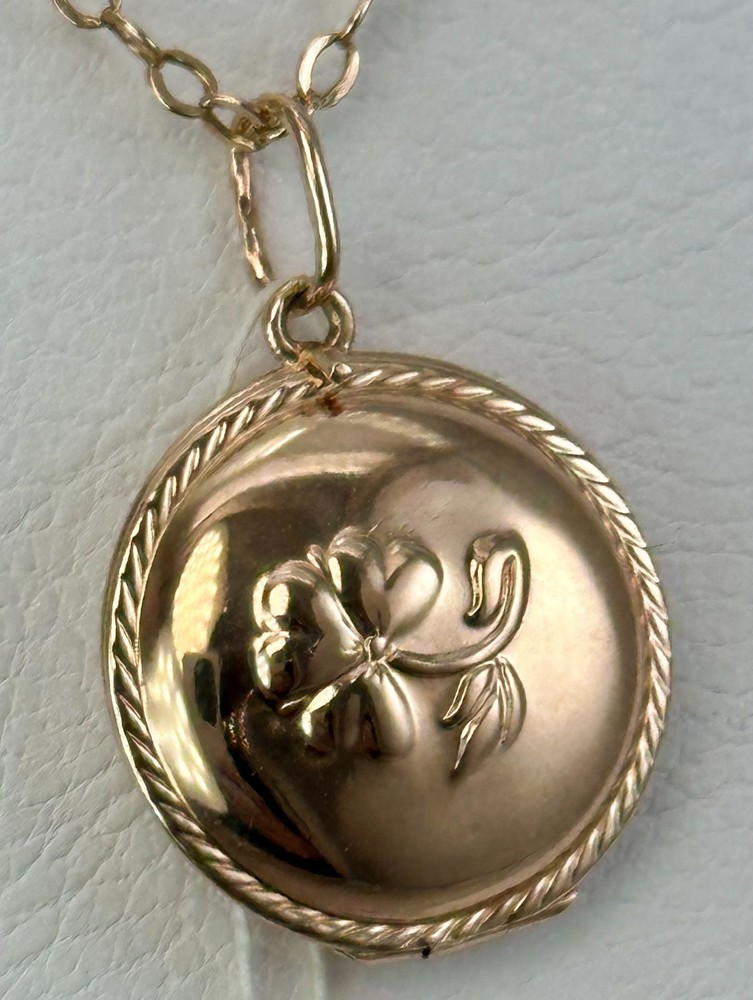 USSR Vintage Original Solid Rose Gold Locket Photo 583 14K 2,56 g. Ukraine 1977