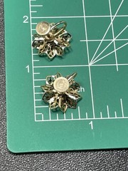 Vintage Gold Tone Metal Ruffled Flower Screw Back Earrings