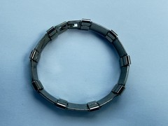 Vintage Sterling Silver 925 Chunky Reticulated Bar Link Snake Omega Bracelet 33g