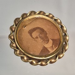 Antique Victorian Yellow Gold Plated/ GF Photo Pendant As Is Broken Damaged